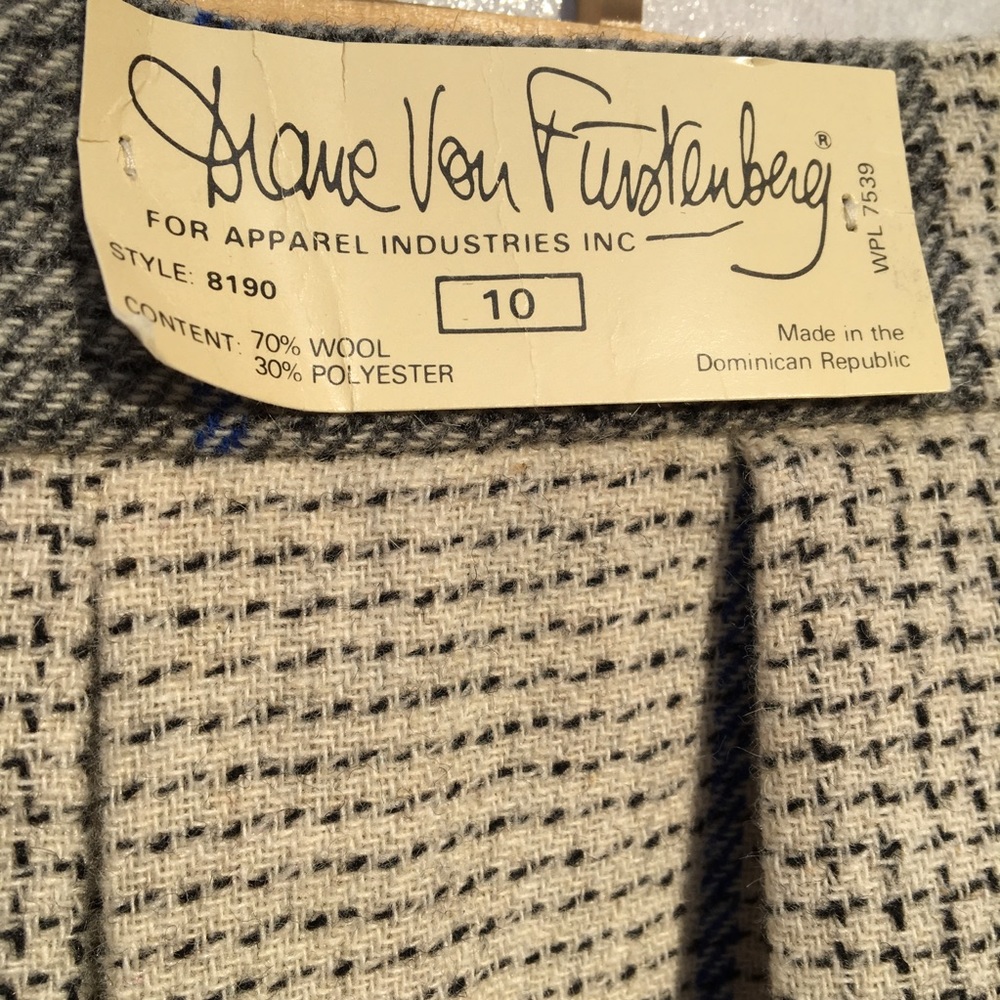 NWT VTG Diane Von Furstenberg Rare Wool Midi Skirt